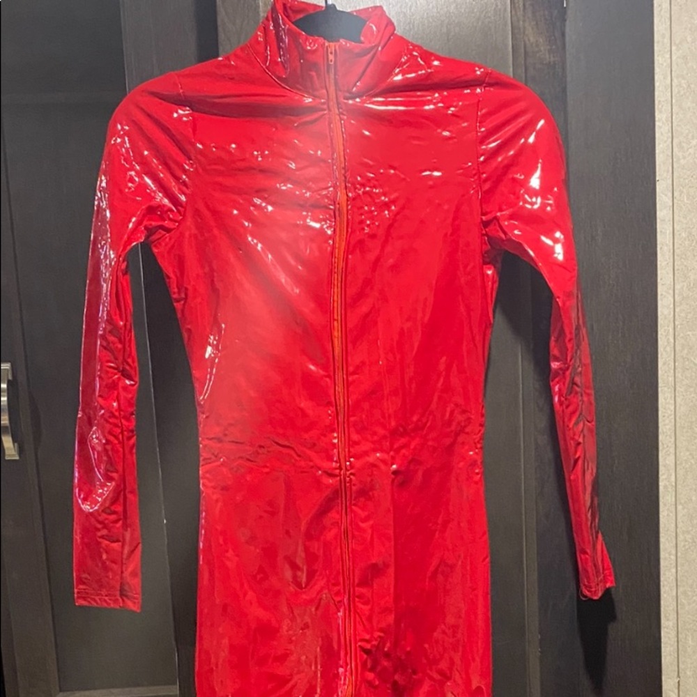 Red vinyl Jumpsuit